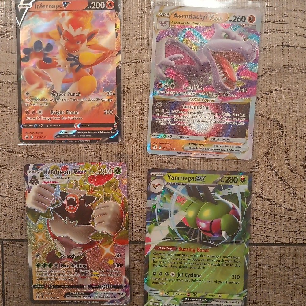 Real Pokemon V, Vmax, V star, Ex Cards.